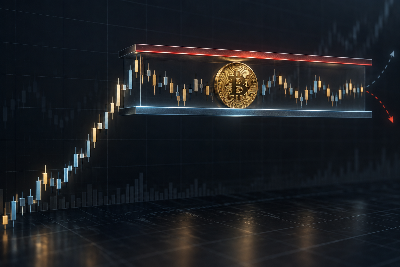 Bitcoin consolidating between support and resistance after a steep quarterly rally