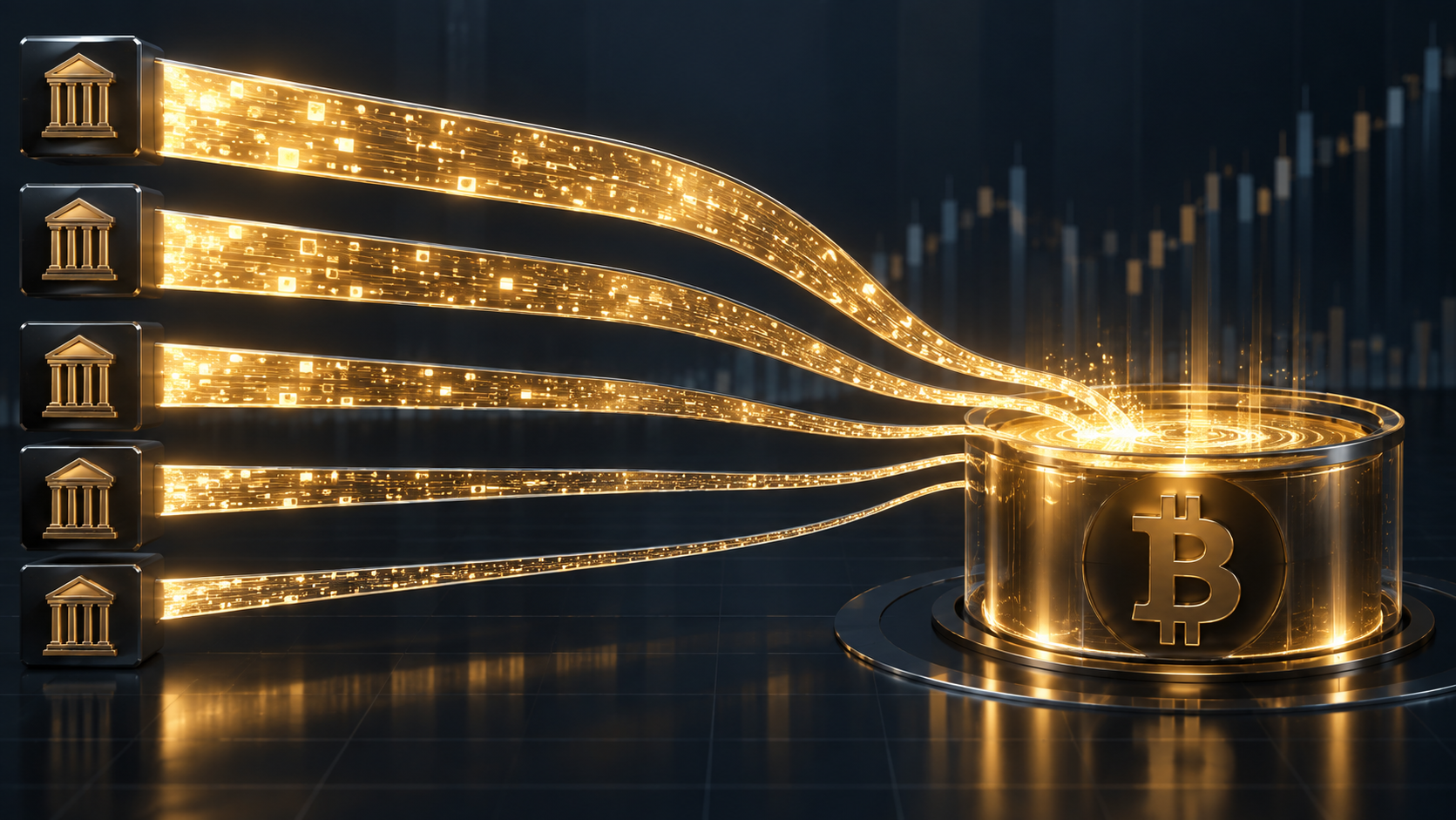 Five positive institutional Bitcoin ETF inflow streams narrowing sharply from one session to the next