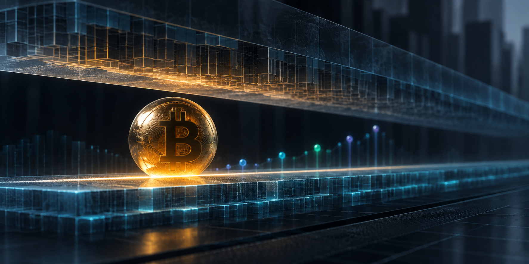 Bitcoin-inspired sphere compressed between support and resistance after the September 17 relief bounce